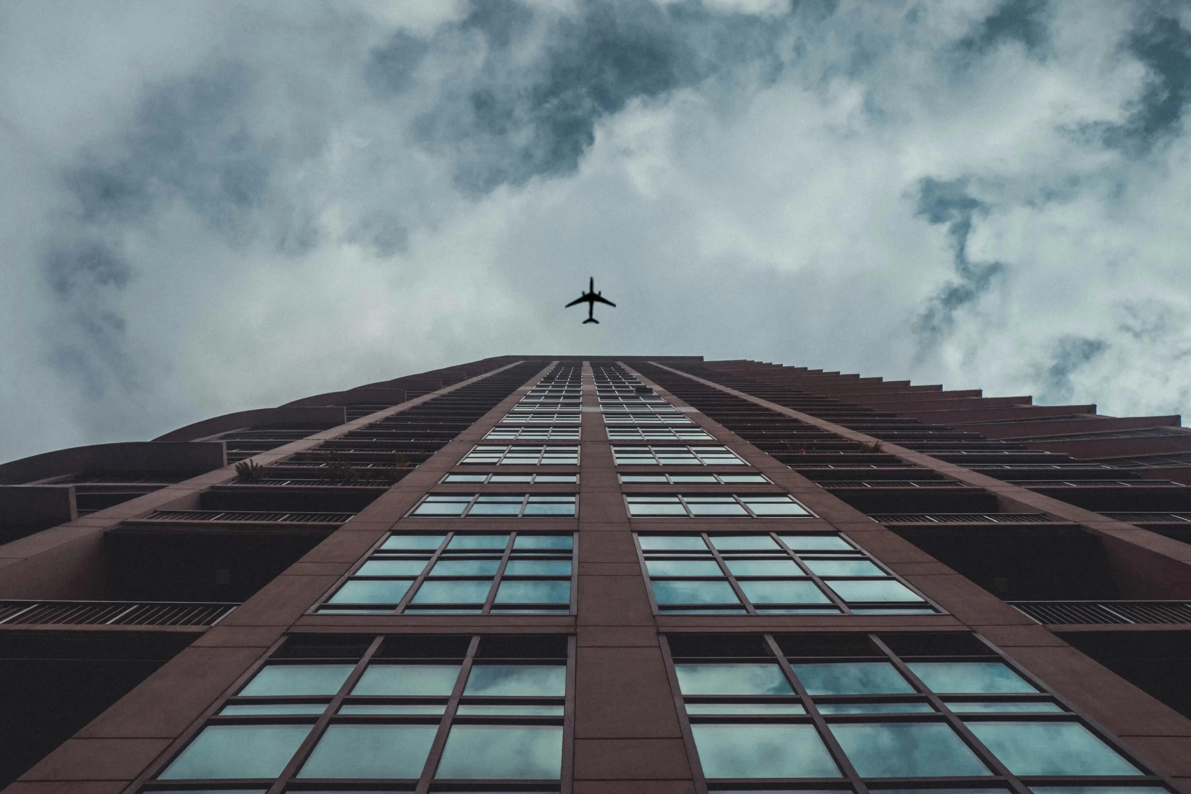 Private jet in flight